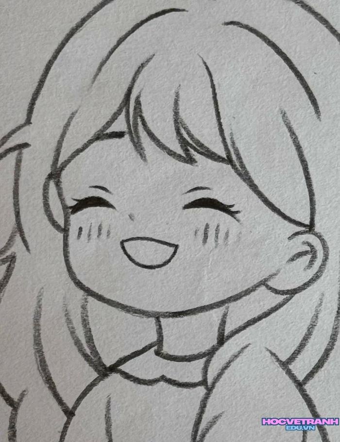 mẫu vẽ tranh cô gái thiếu nhi