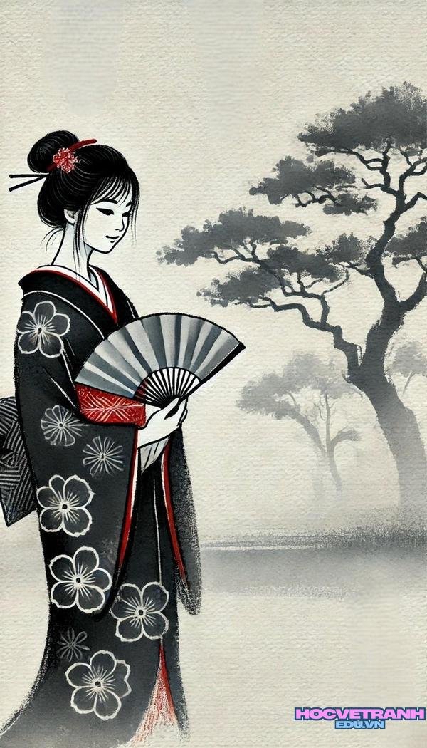 mẫu vẽ tranh cổ trang chất