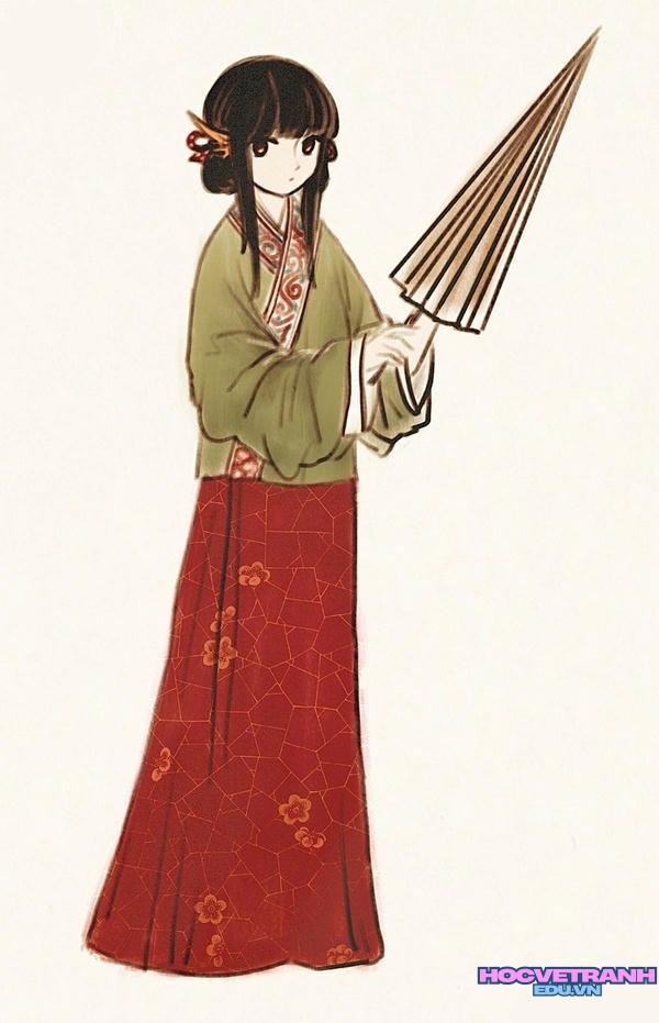 mẫu vẽ tranh cổ trang xinh