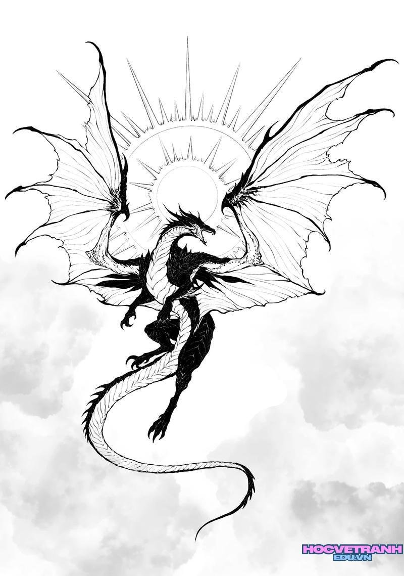 mẫu vẽ tranh con rồng đẹp