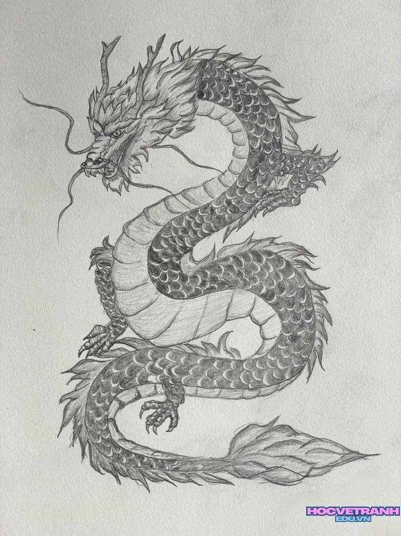 mẫu vẽ tranh con rồng học sinh