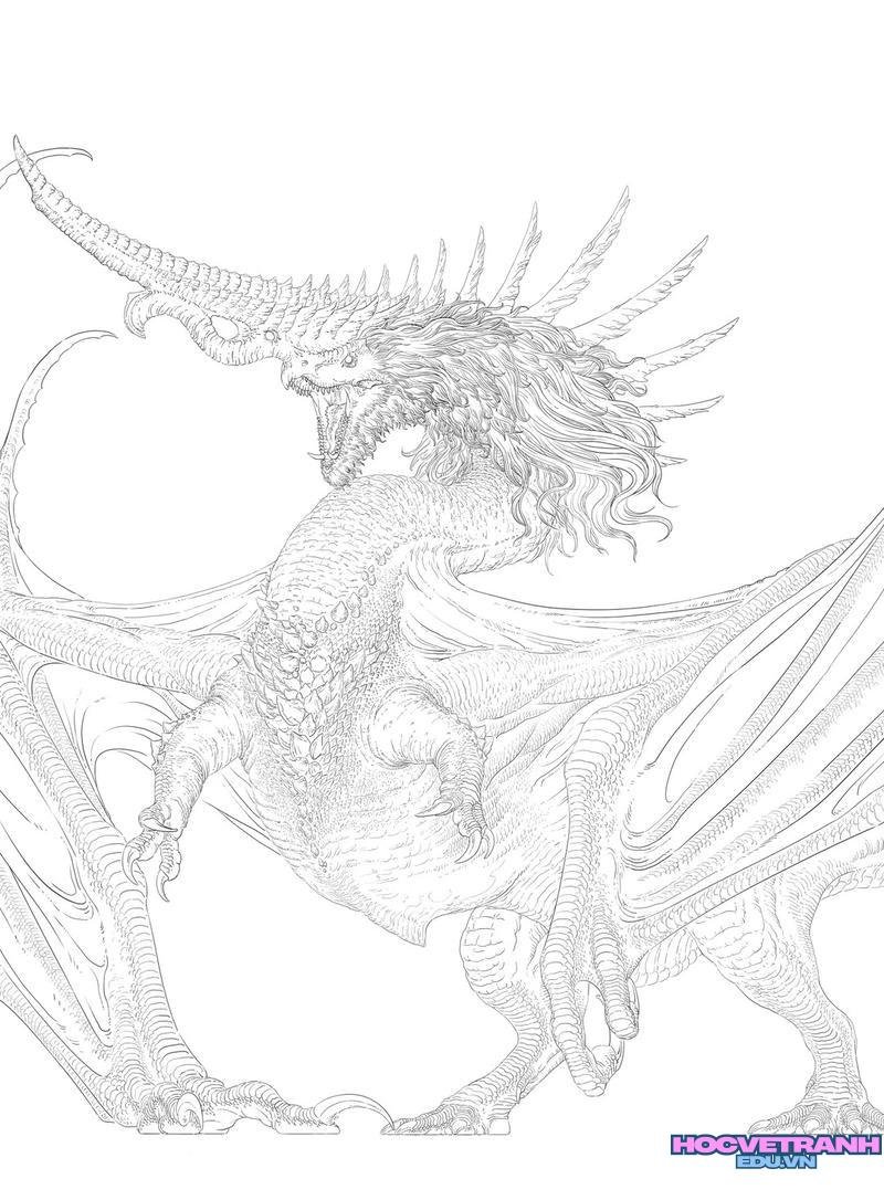 mẫu vẽ tranh con rồng mạnh mẽ