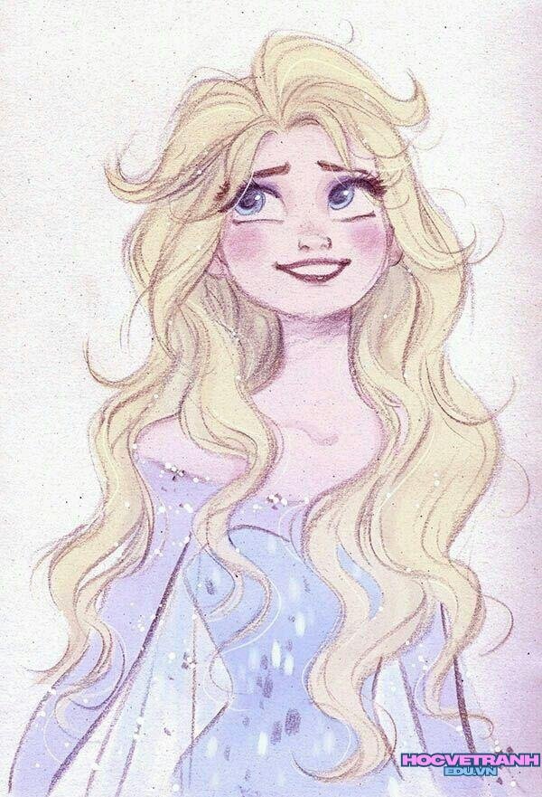 mẫu vẽ tranh công chúa dễ thương