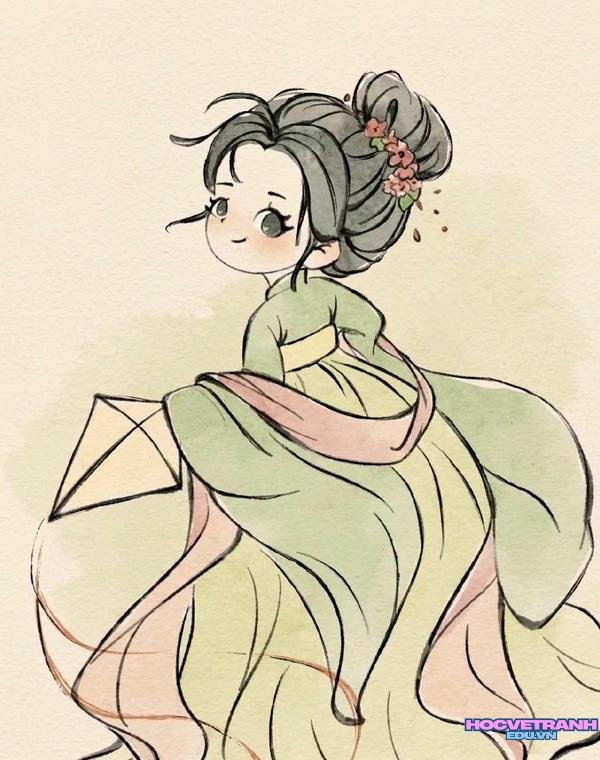 mẫu vẽ tranh công chúa đơn giản