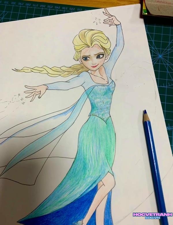 mẫu vẽ tranh công chúa elsa