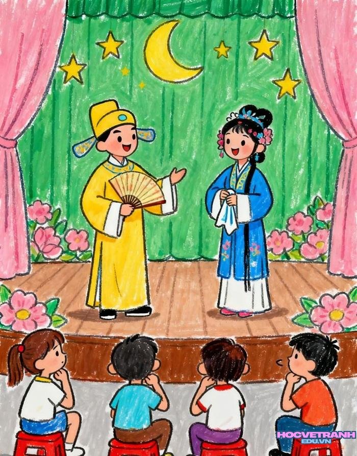 mẫu vẽ tranh cuộc sống quanh em đẹp