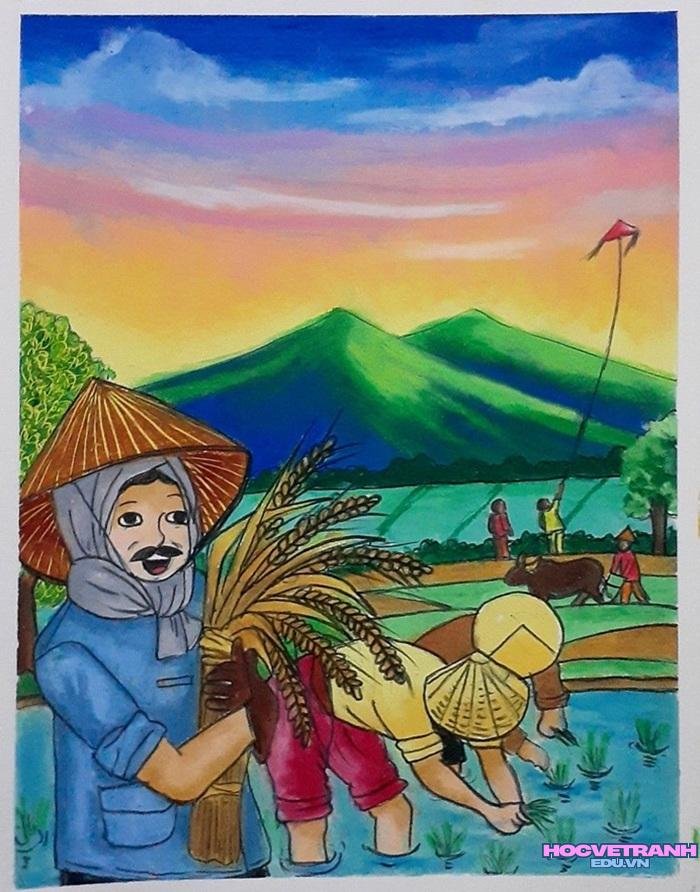 mẫu vẽ tranh cuộc sống quanh em