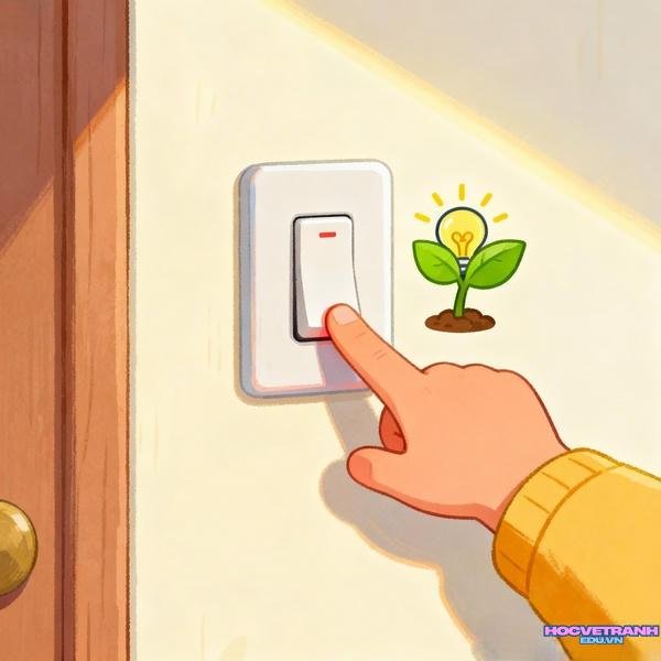 mẫu vẽ tranh tiết kiệm điện ý nghĩa