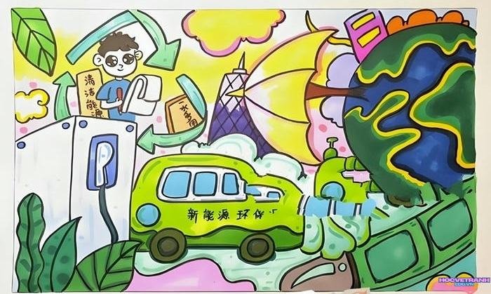 môi trường vẽ tranh biến đổi khí hậu đơn giản