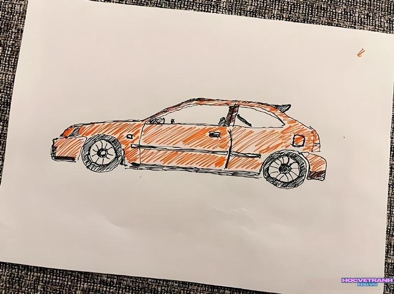những bức tranh vẽ ô tô ước mơ của em​