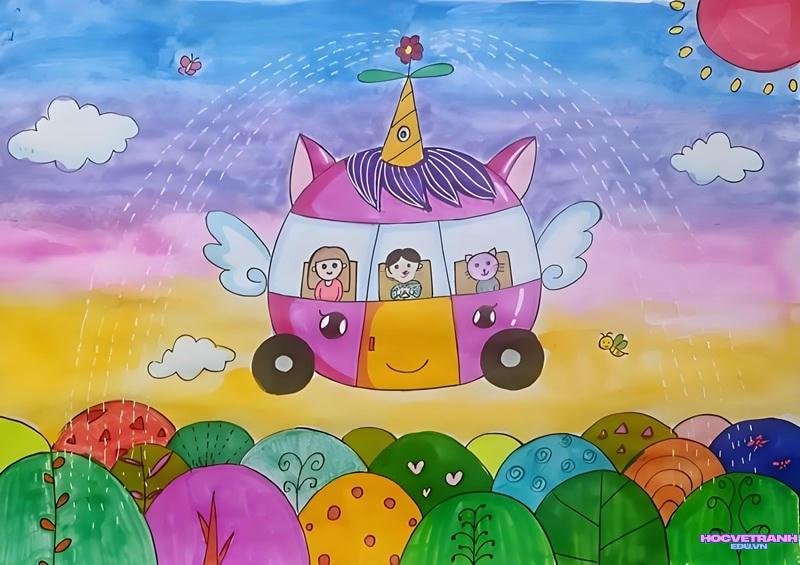 những bức tranh vẽ về ô tô mơ ước​