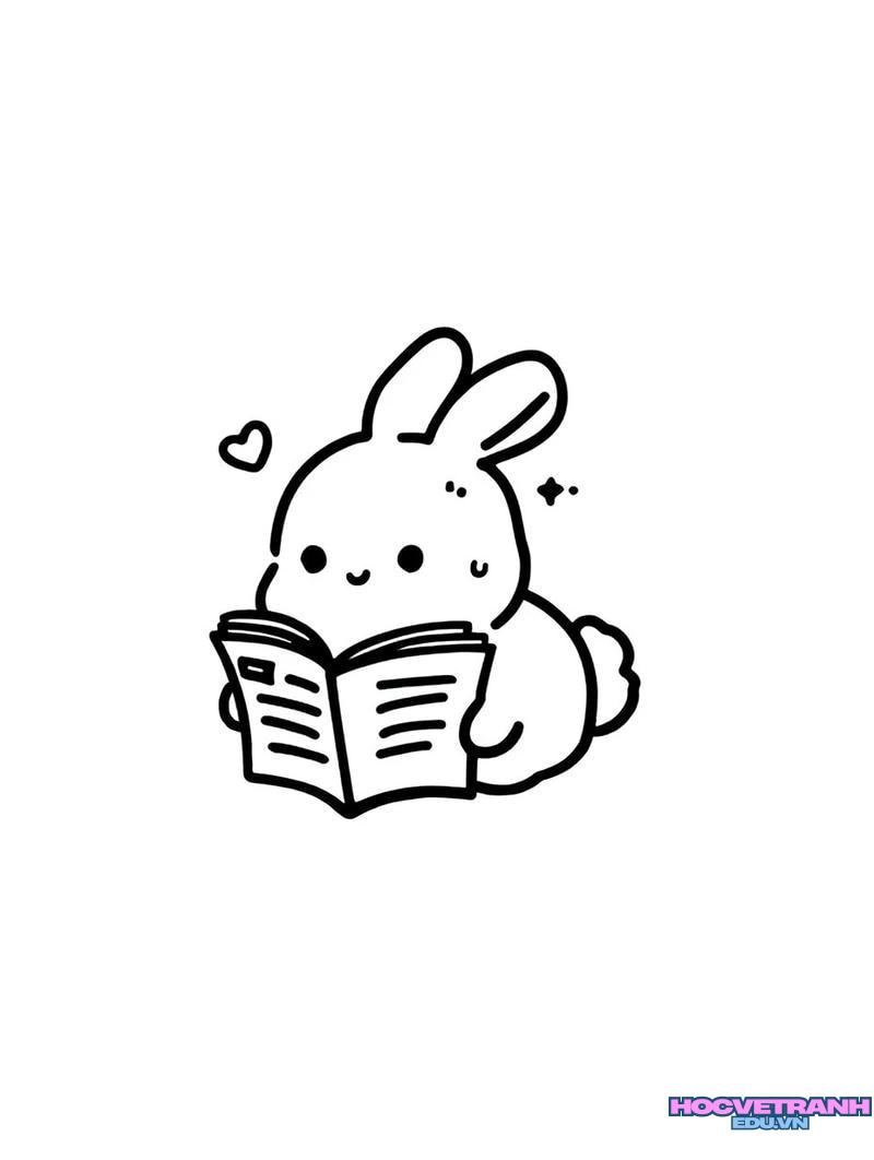 thỏ con đọc sách
