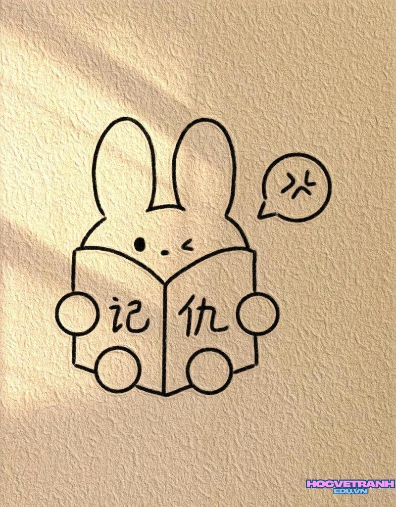 thỏ con xinh đọc sách