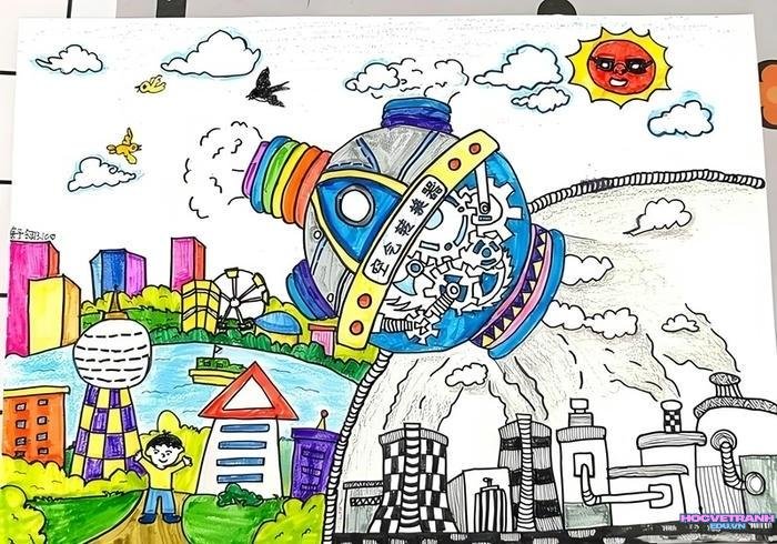 trái đất vẽ tranh biến đổi khí hậu