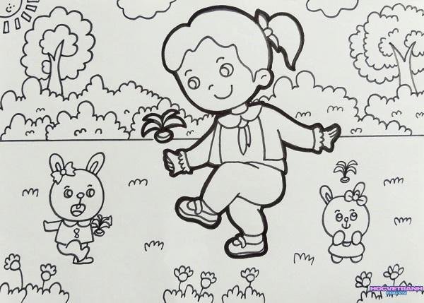 tranh bạn nữ cute