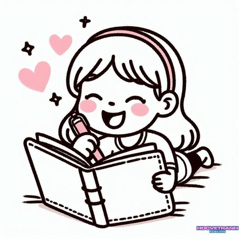 tranh bé yêu đọc sách