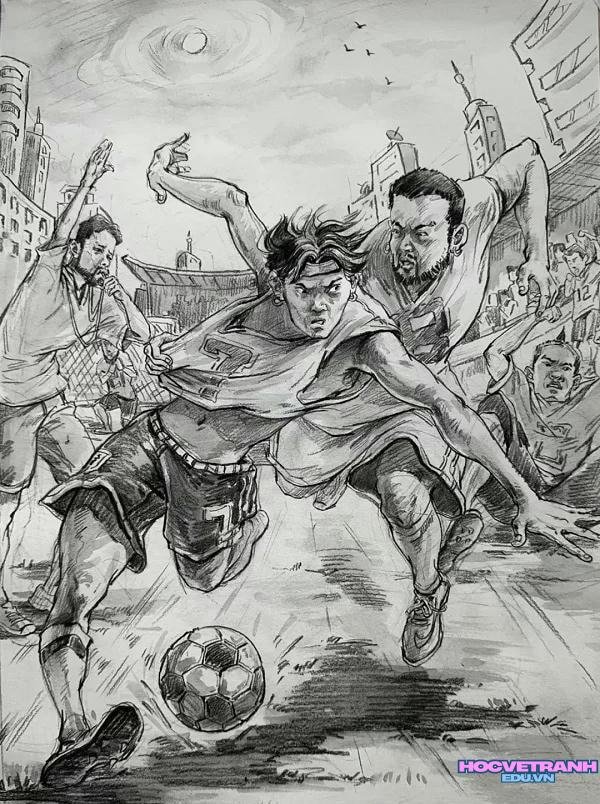 tranh bóng đá sáng tạo