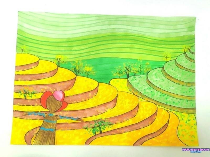 tranh cánh đồng hoa nắng