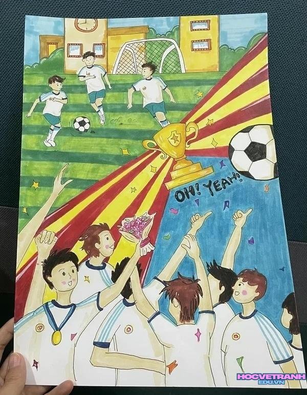 tranh chiếc cúp vàng bóng