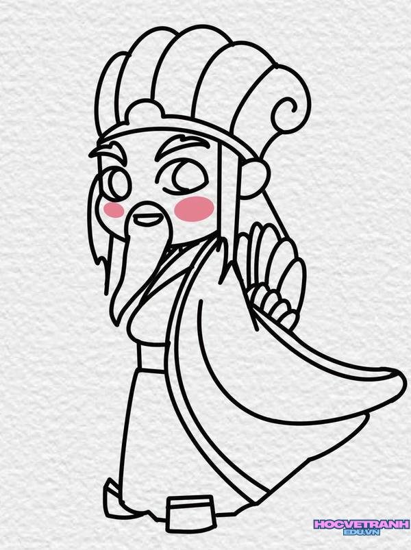 tranh cổ trang chibi đơn giản