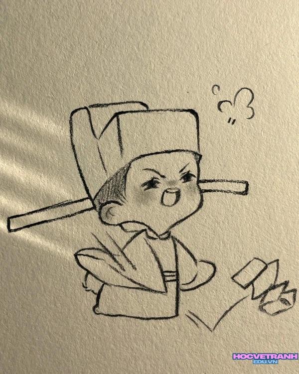 tranh cổ trang chibi nổi giận