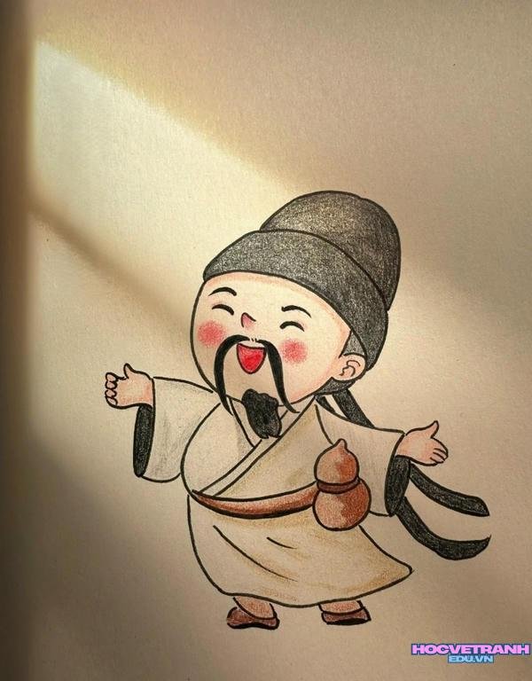 tranh cổ trang chibi vui vẻ