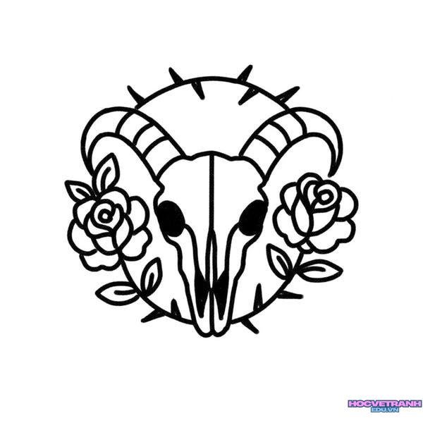 tranh con dê kh màu