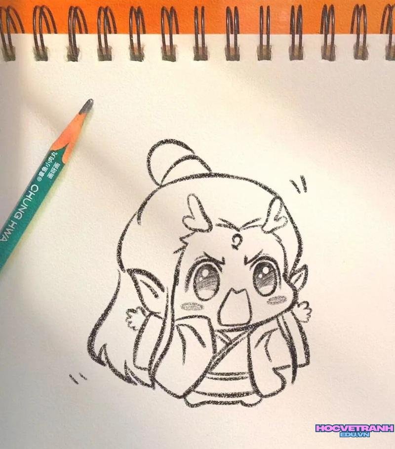 tranh cute màu chì