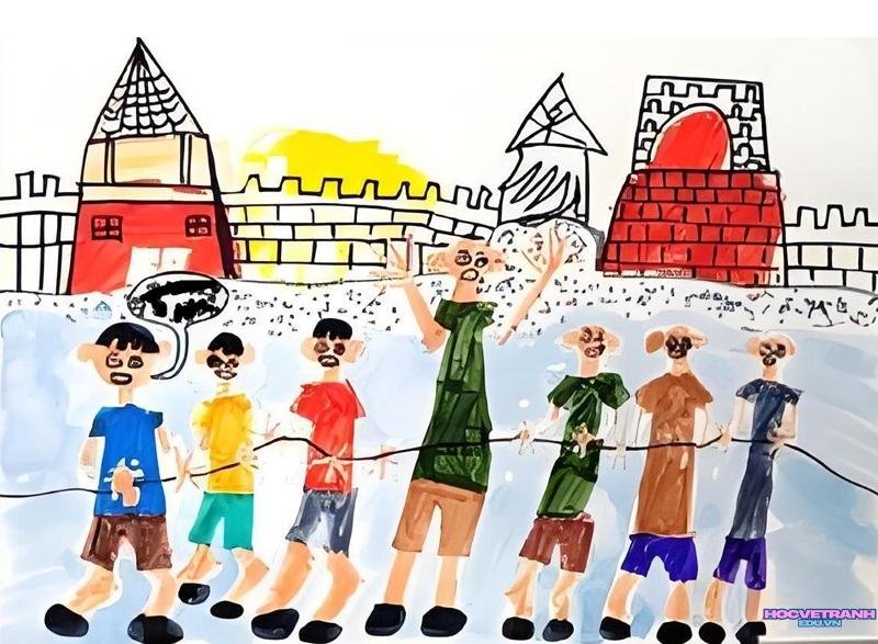 tranh đoàn kết kéo co