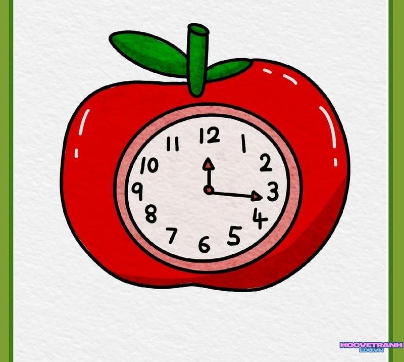 tranh đồng hồ quả táo