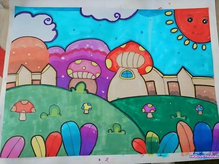 tranh đồng quê đơn giản