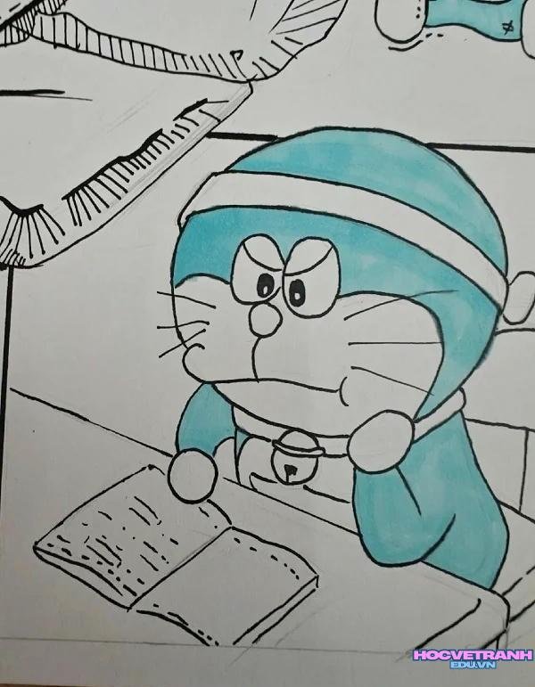 tranh doremon màu sáp