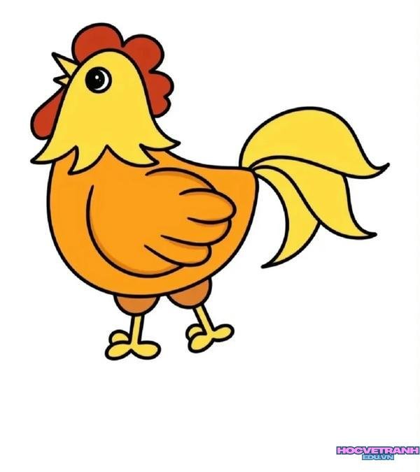 tranh gà con lông vàng