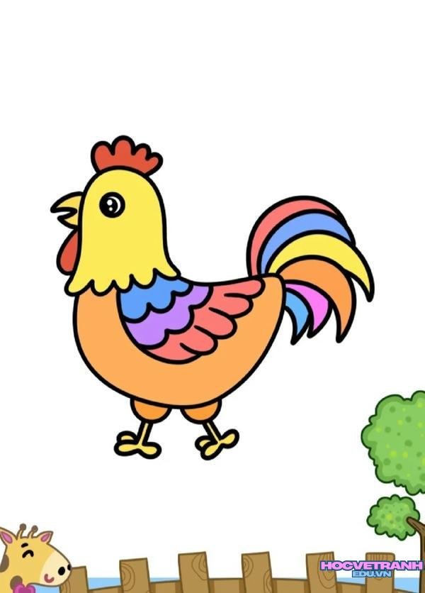 tranh gà trống to