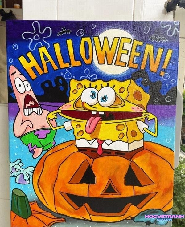 tranh halloween kinh dị dễ