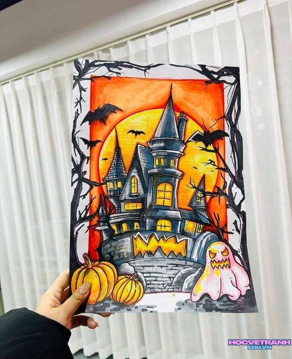 tranh halloween ma mị đẹp