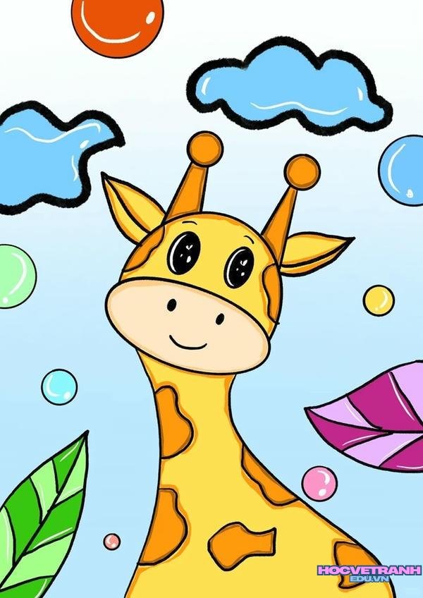 tranh hươu cao cổ nhỏ