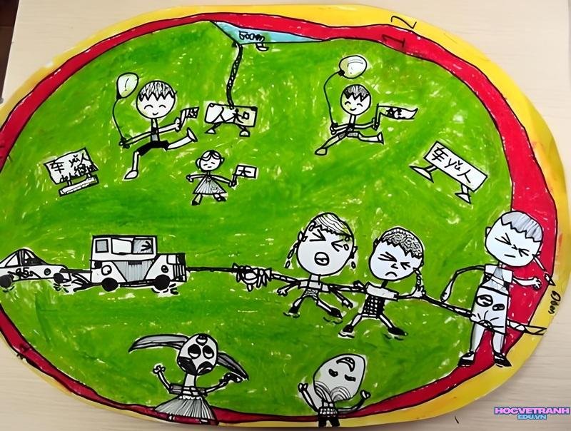 tranh kéo co đồng đội