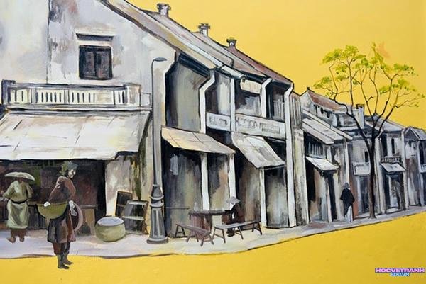 tranh khu nhà cổ