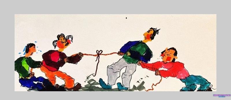 tranh kỹ thuật kéo co