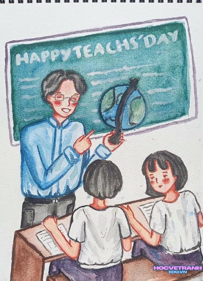 tranh mừng ngày nhà giáo
