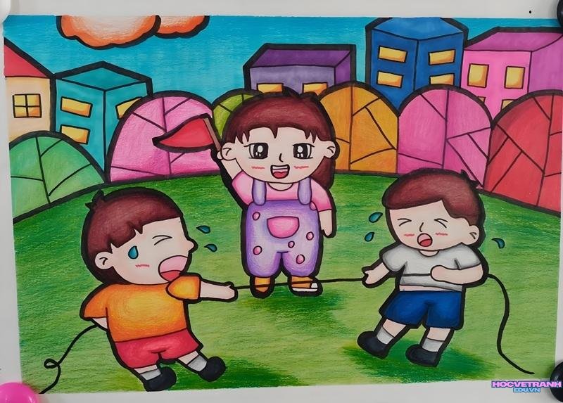 tranh náo nhiệt kéo co