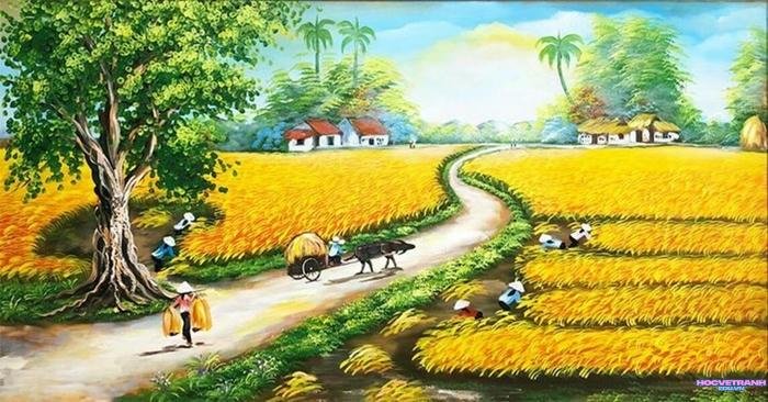 tranh ngõ nhỏ quê hương