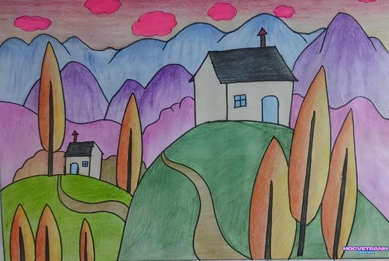tranh phong cảnh núi đồi