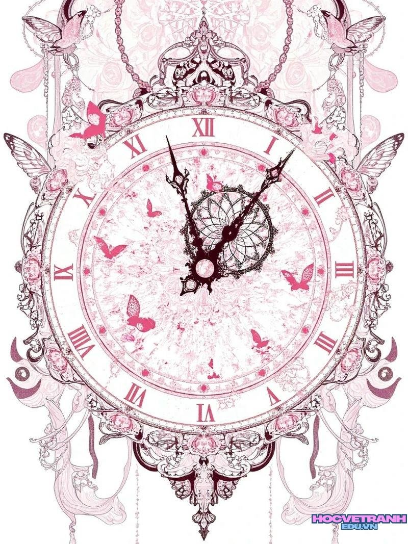 tranh sơn dầu đồng hồ