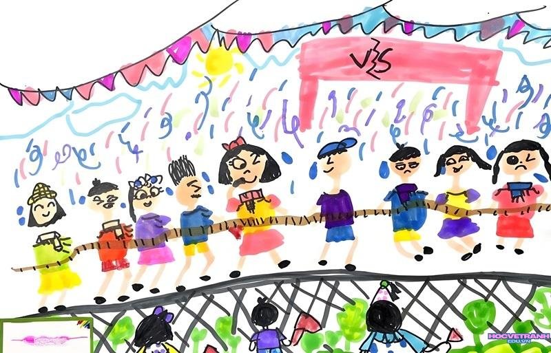 tranh thi đấu kéo co