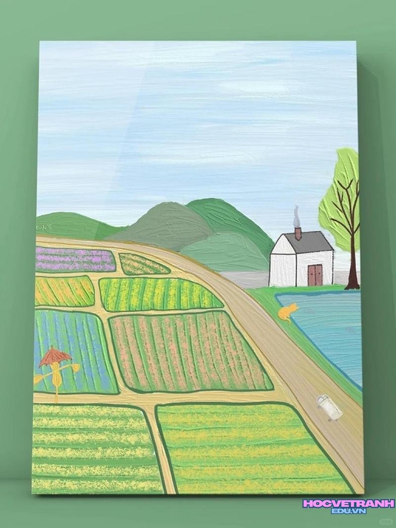 tranh thiên nhiên xanh mát