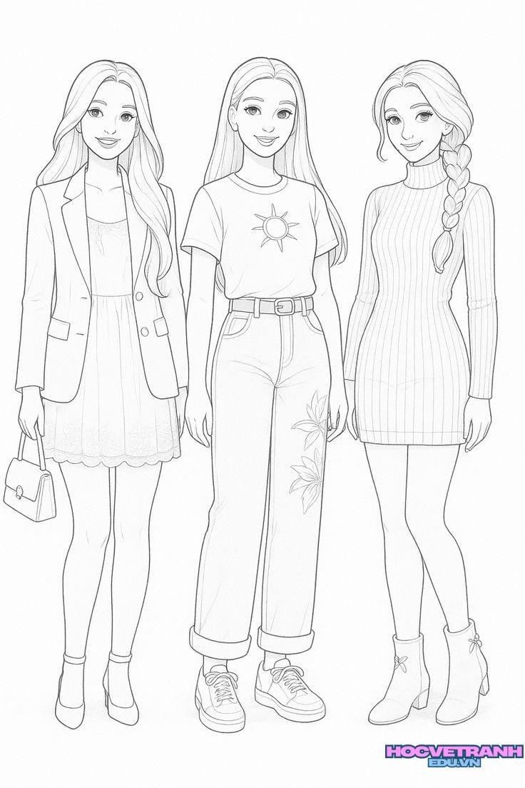 tranh tô chibi màu blackpink