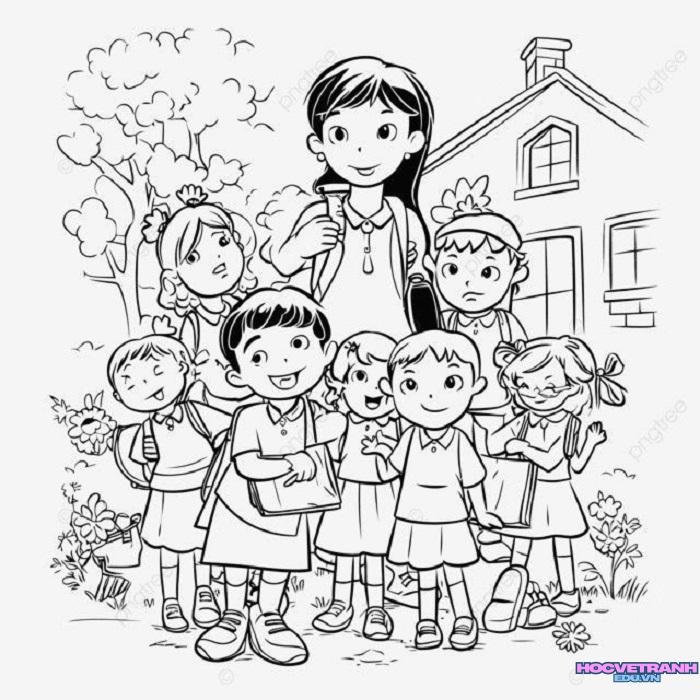 tranh tô màu 20 11 teacher day siêu xinh