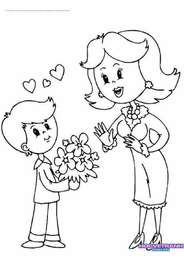 tranh tô màu 20 11 teacher day xinh